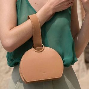 POLENE NUMERO SIX MINI WRIST LEATHER BEIGE BAG